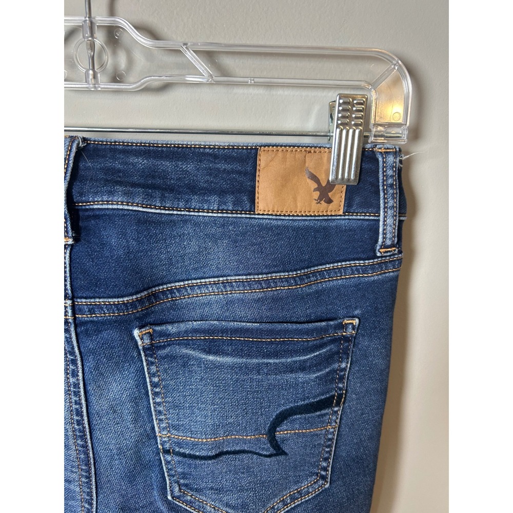 American Eagle Outfitters Jeggings Dark Wash Skinny Jeans Size 2 X-Long - Picture 4 of 6